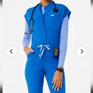 Figs xs royal blue scrub jumpsuit